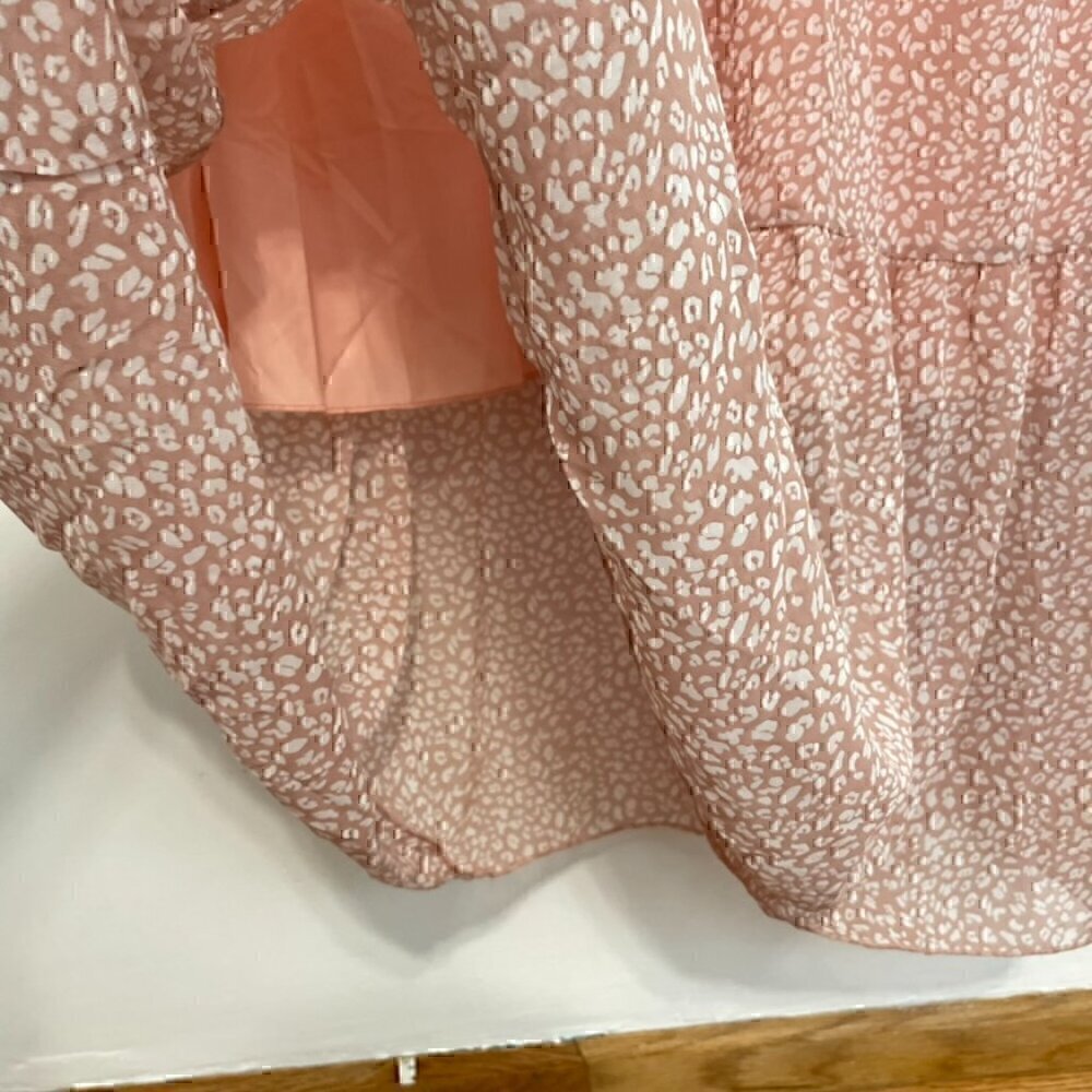 FASHION Flowy Midi Tiered Ditsy Floral Dress Rose Pink Faux Wrap XXL - NO BELT - Picture 8 of 15